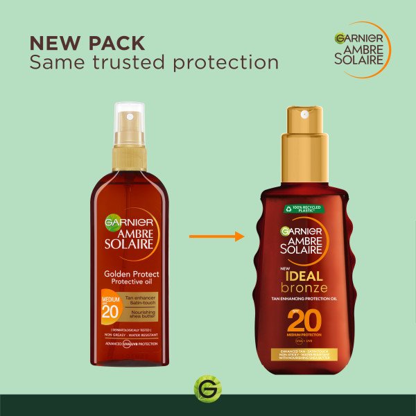 Ideal Bronze Protective Oil Spray SPF20 BEFORE AND AFTER